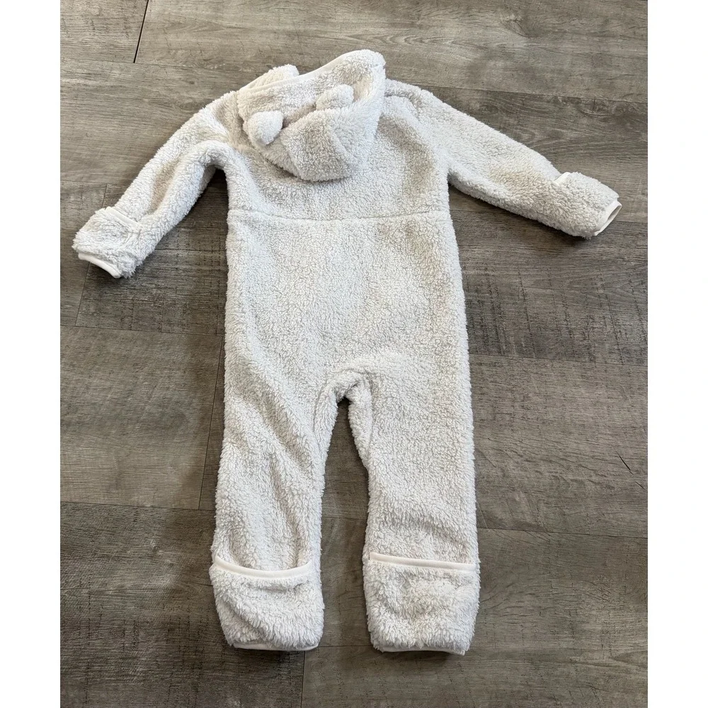 North Face Long Sleeve One Piece Campshire Coverall Baby Size 12-18 Months White